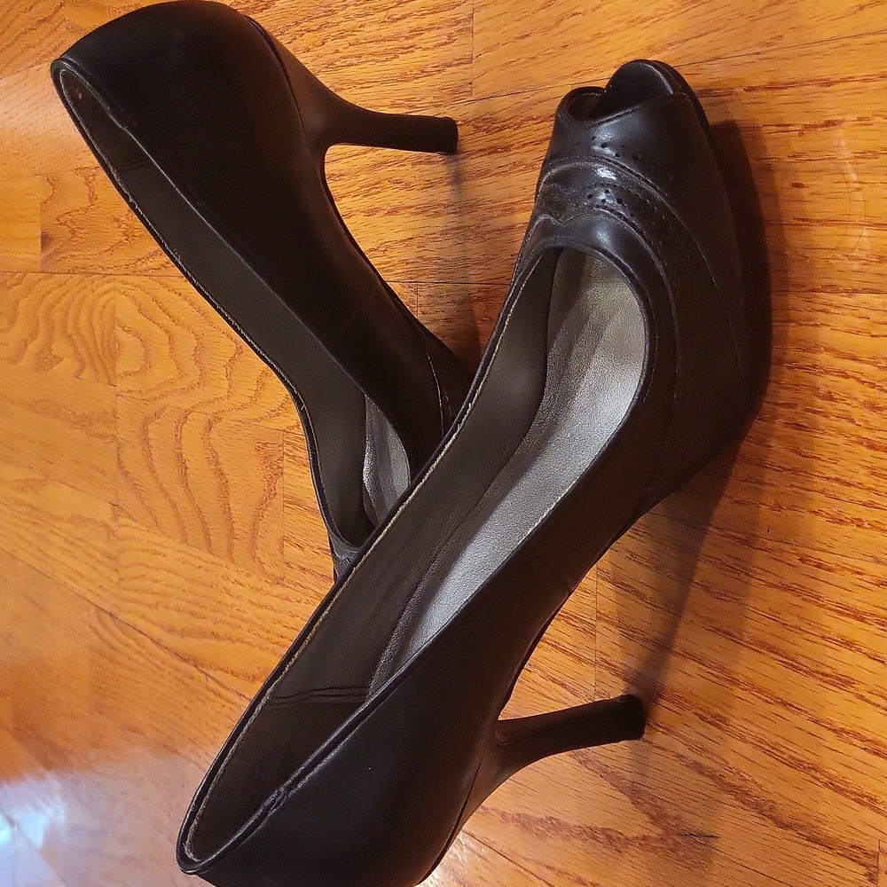 Candie's Black Classic Peep-Toe Heels